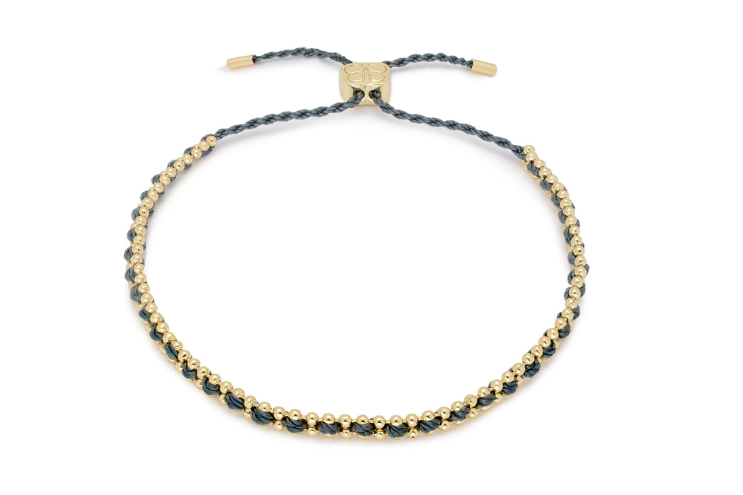 Braid Dark Grey Gold Bracelet