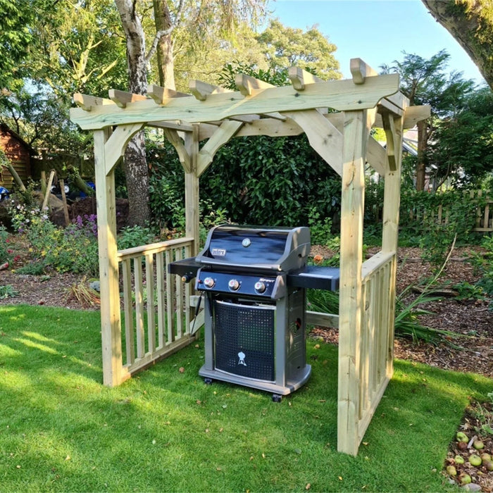 The Lilly BBQ Shelter Heavy Duty Swedish Redwood Outdoor Garden Shelter