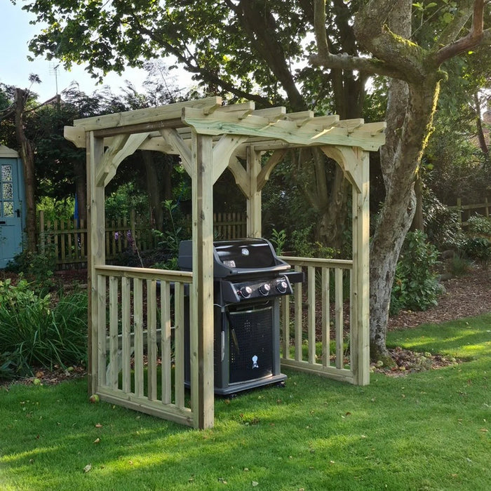 The Lilly BBQ Shelter Heavy Duty Swedish Redwood Outdoor Garden Shelter