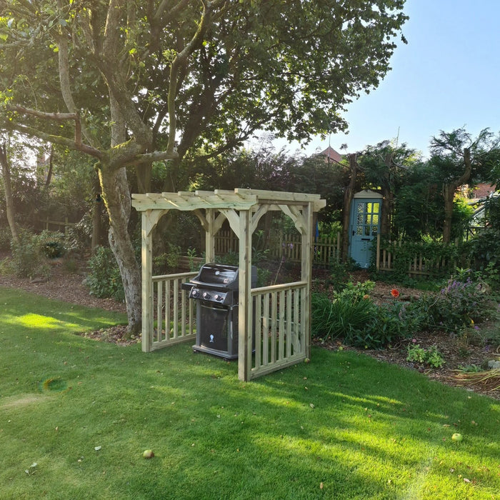 The Lilly BBQ Shelter Heavy Duty Swedish Redwood Outdoor Garden Shelter