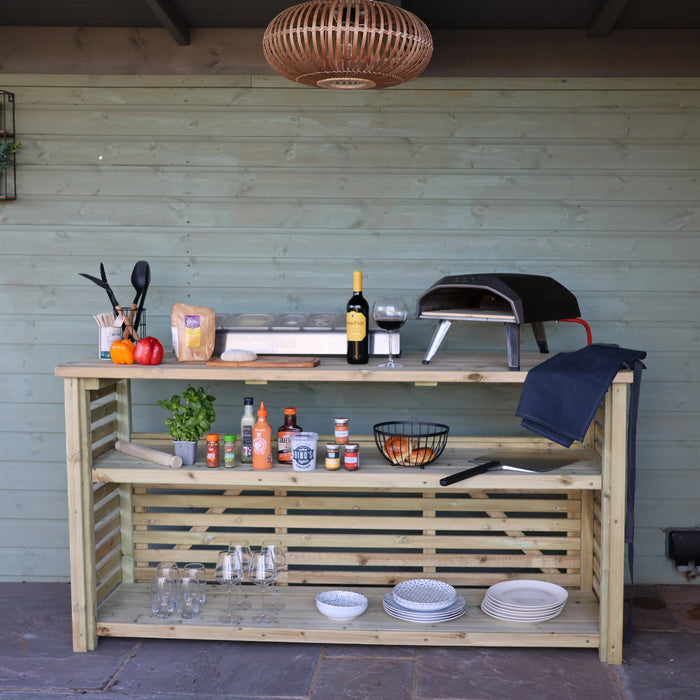 Heavy Duty BBQ & Pizza Creation Station  Outdoor Cooking Workspace
