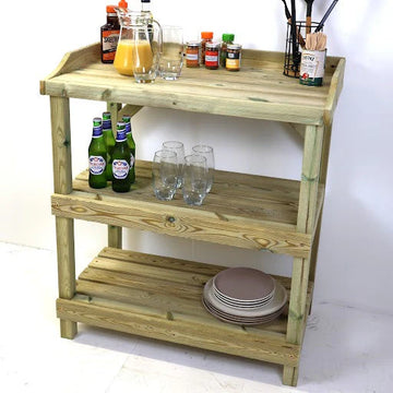 Outdoor BBQ Prep Table Premium FSC® Timber Garden Grill Station