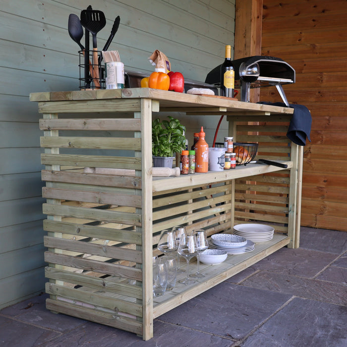Heavy Duty BBQ & Pizza Creation Station  Outdoor Cooking Workspace