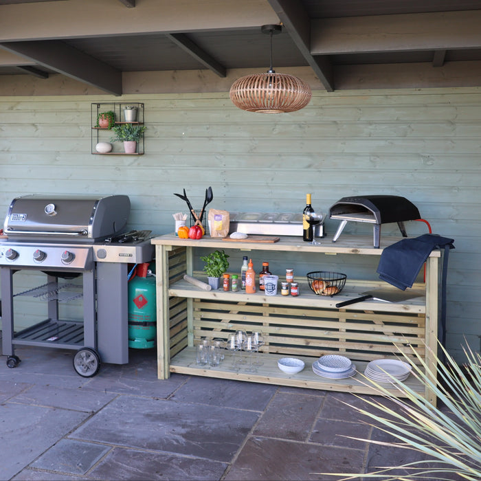 Heavy Duty BBQ & Pizza Creation Station  Outdoor Cooking Workspace