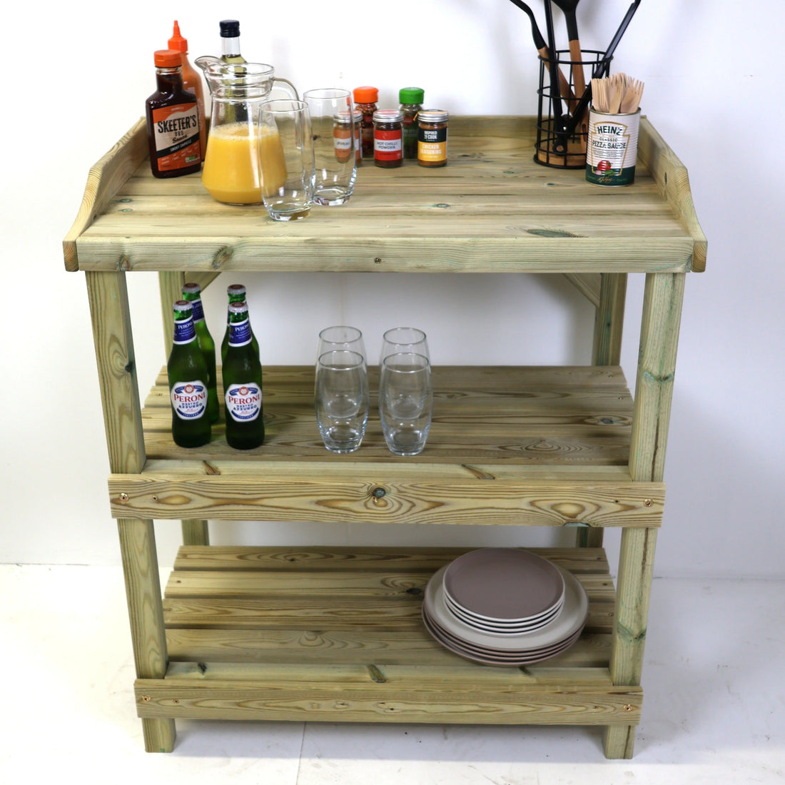 Outdoor BBQ Prep Table Premium FSC® Timber Garden Grill Station