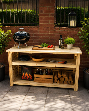 Heavy Duty BBQ & Pizza Creation Station  Outdoor Cooking Workspace