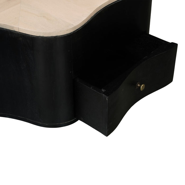 Boho Wooden Star Low Coffee Table with Drawer