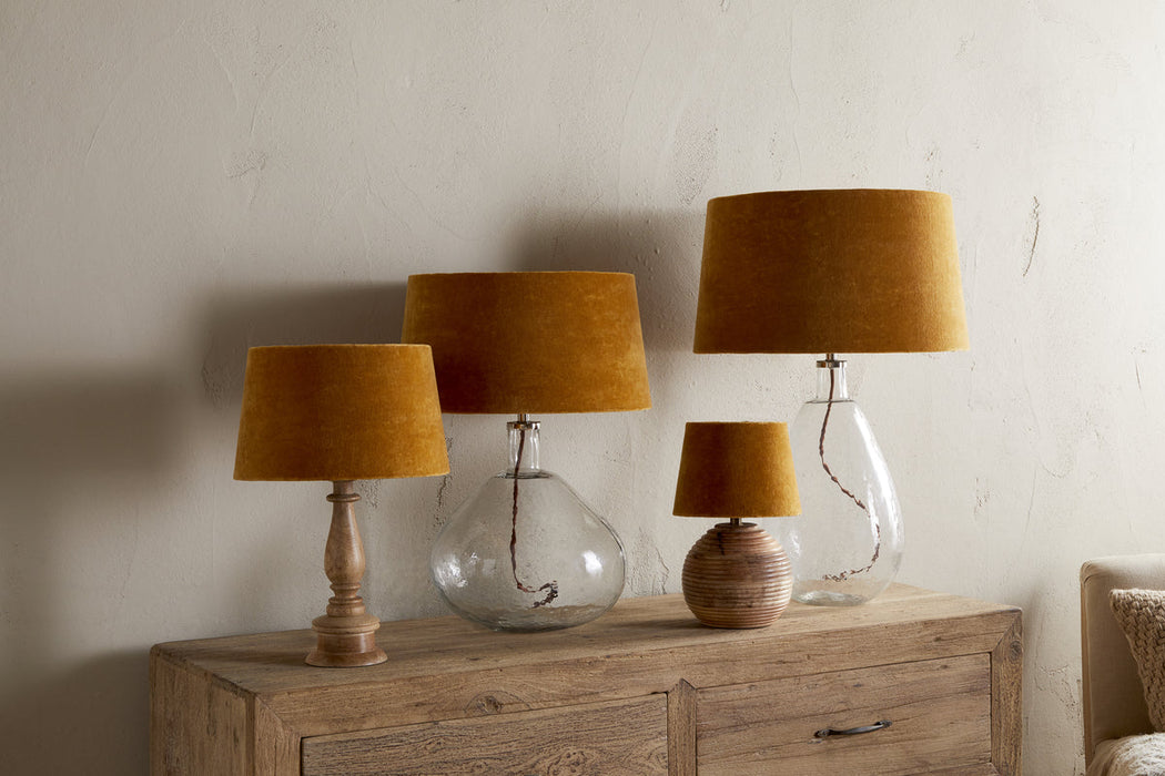 Batakha Velvet Linen Lampshade Dark Ochre
