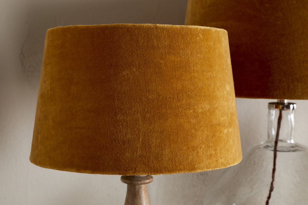 Batakha Velvet Linen Lampshade Dark Ochre