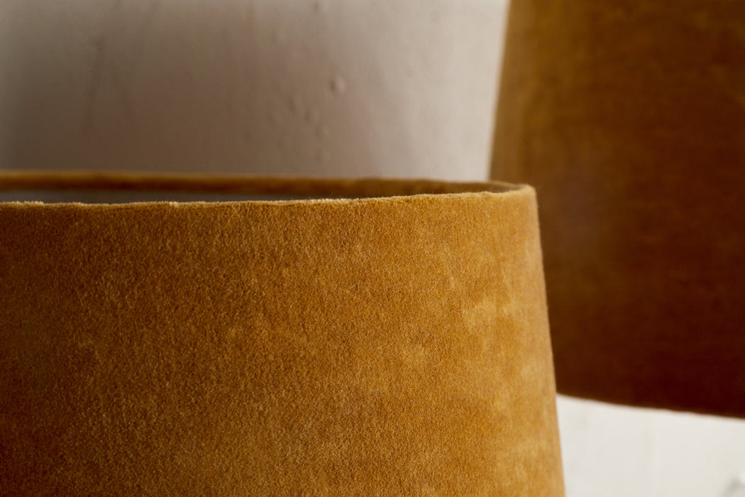 Batakha Velvet Linen Lampshade Dark Ochre