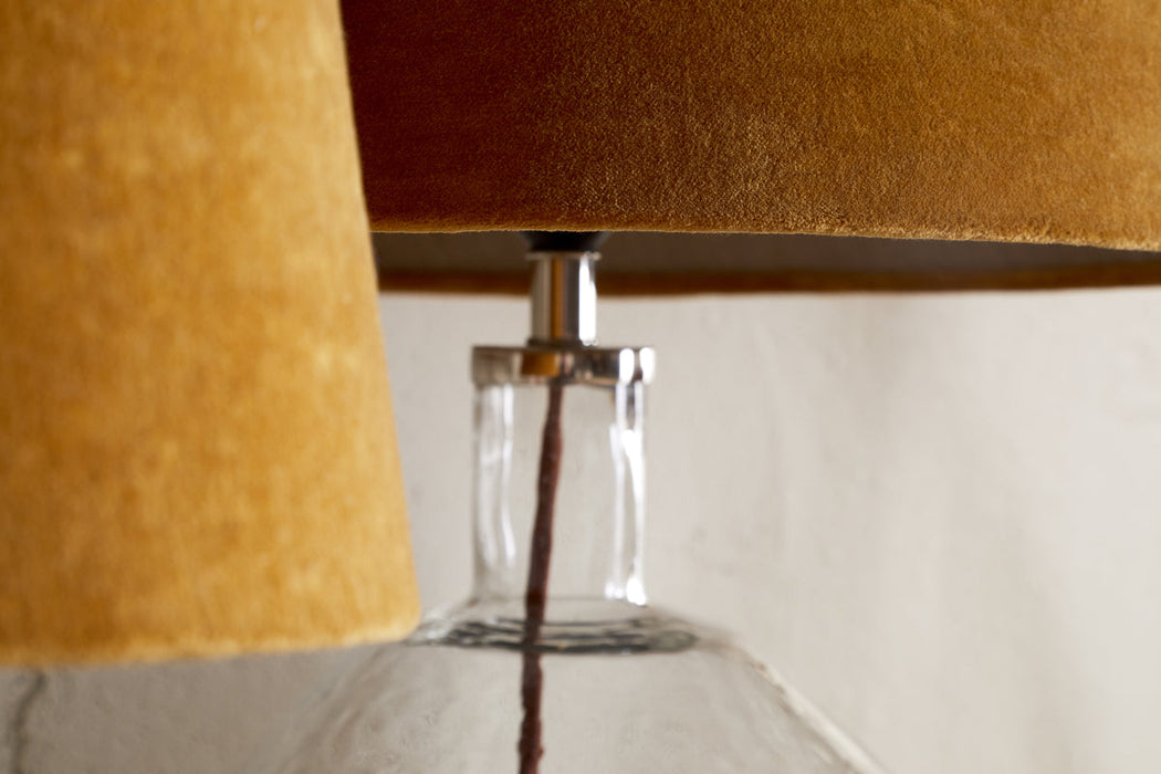 Batakha Velvet Linen Lampshade Dark Ochre