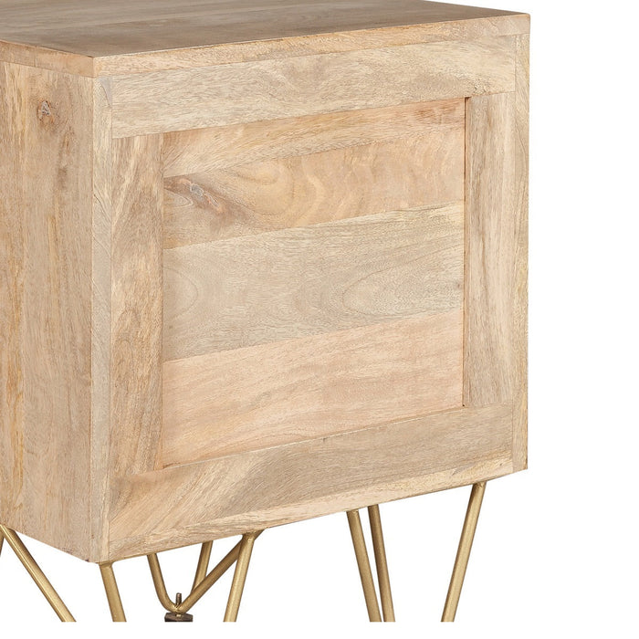Light Gold 2 Drawer Side Table