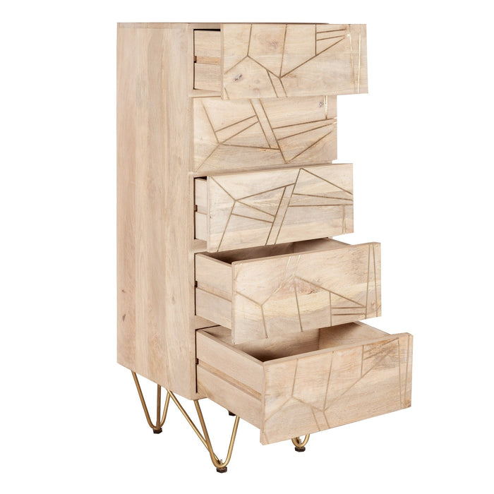 Light Gold Tall Chest of Drawers