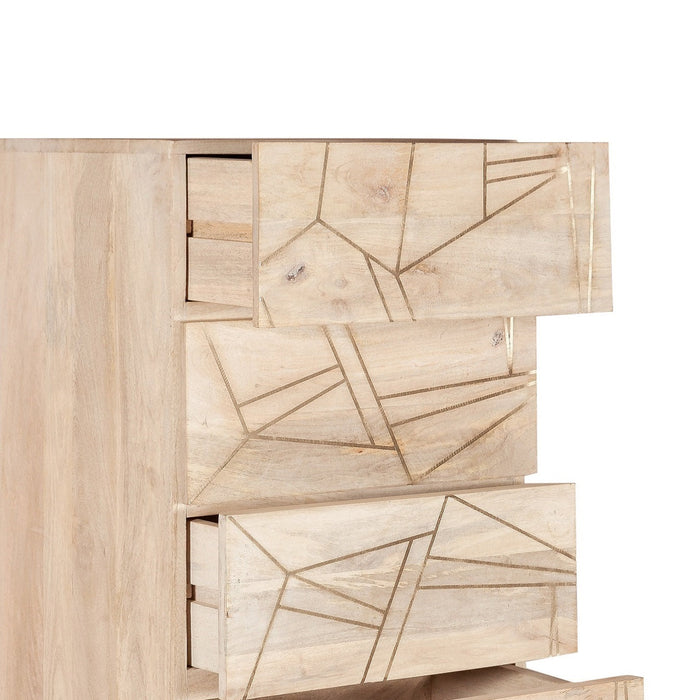 Light Gold Tall Chest of Drawers
