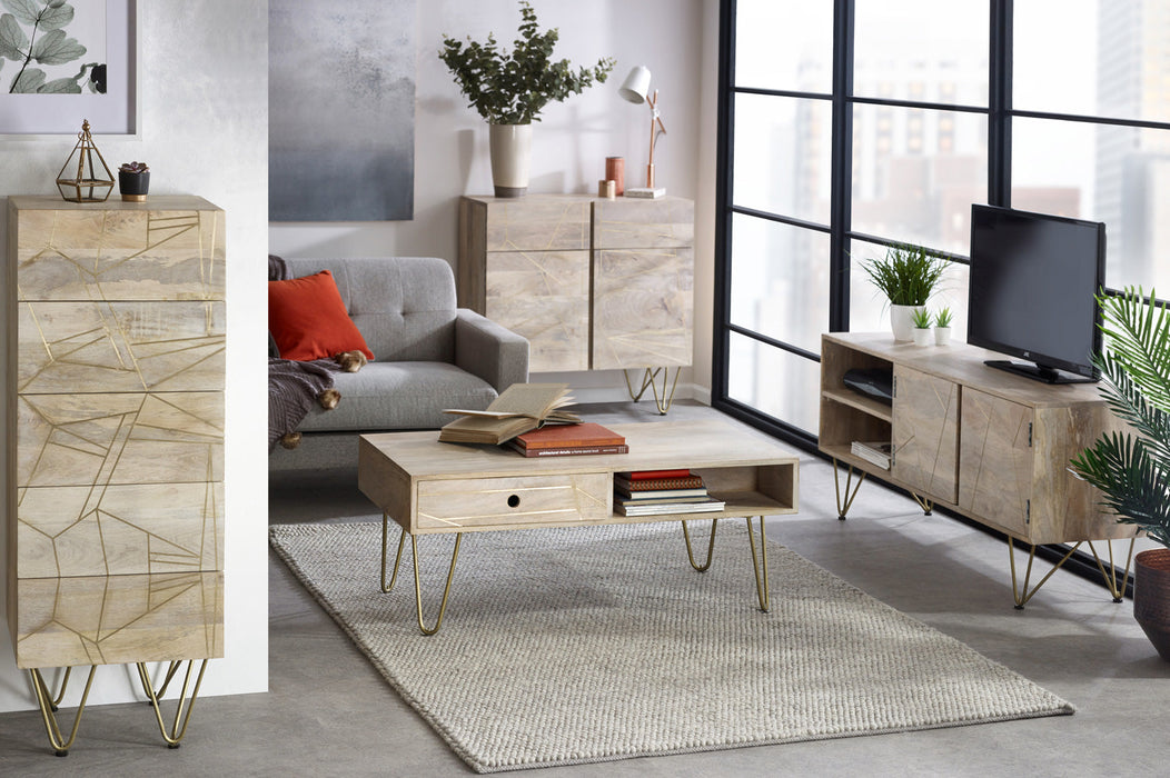 Light Gold Tall Chest of Drawers