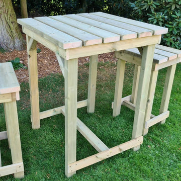 Butchers Wooden Bar Table Premium Scandinavian Redwood Outdoor Garden Table