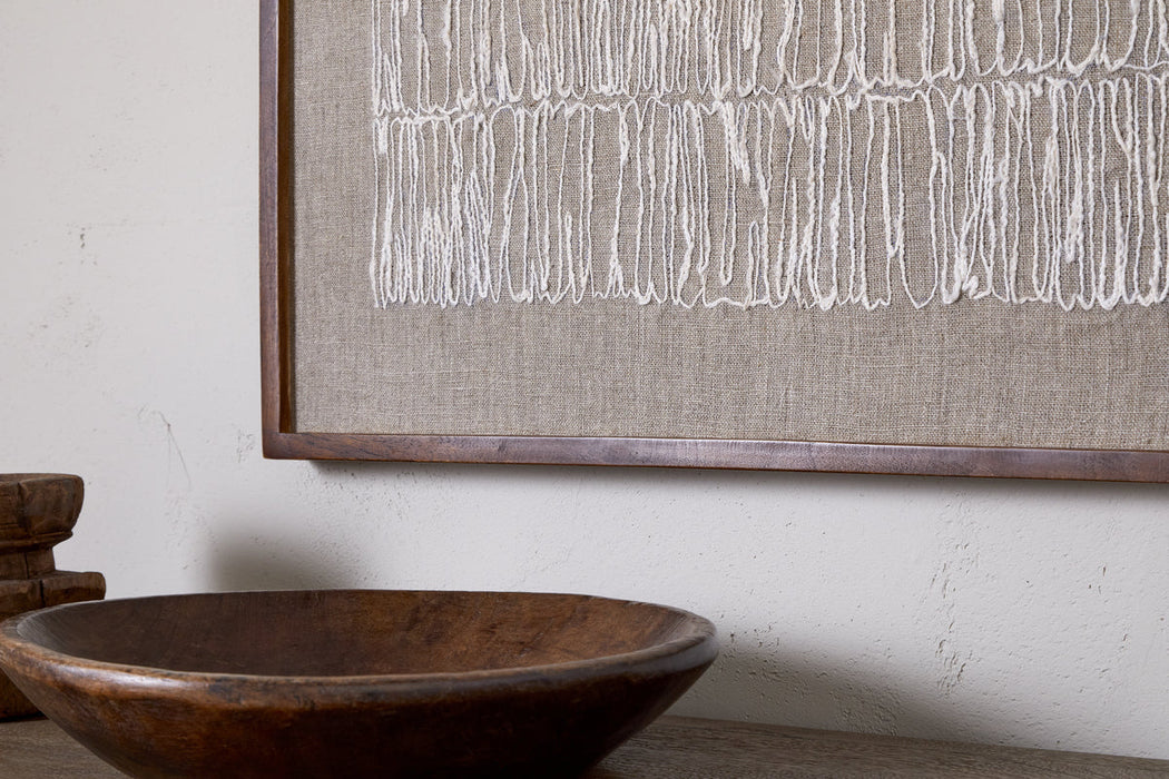 Birala Hand Stitched Wall Art Natural