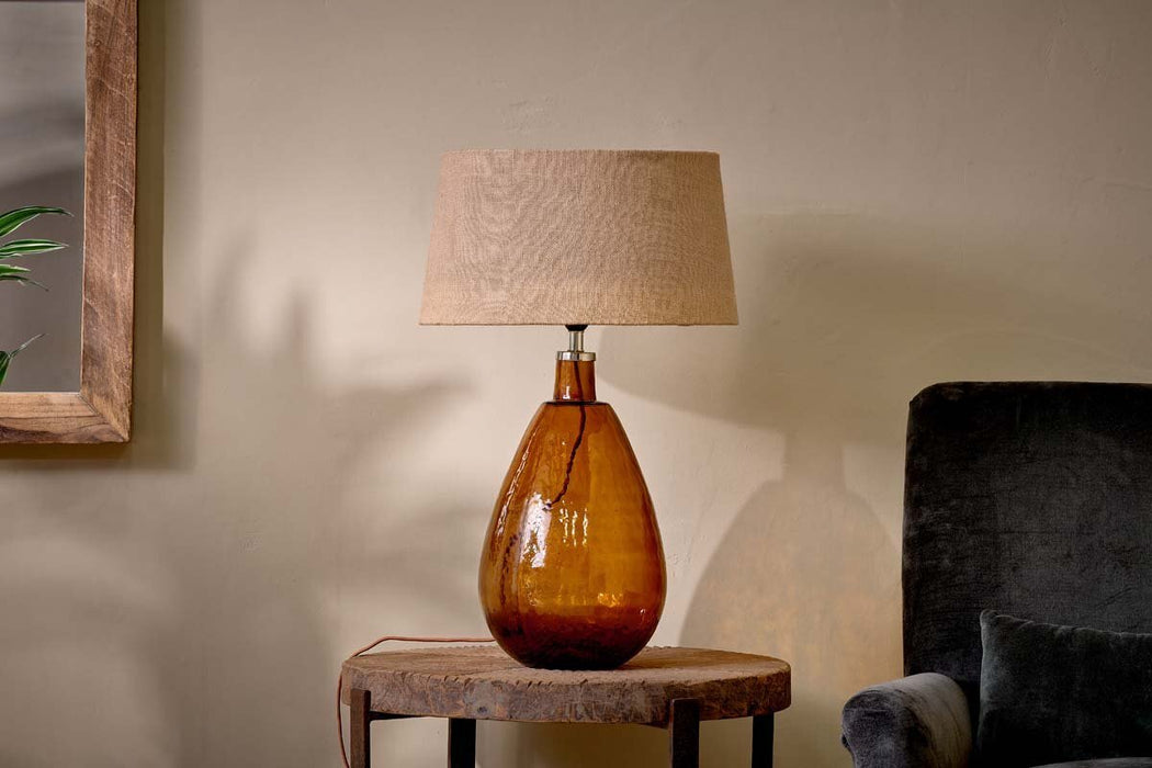 Baba Recycled Glass Lamp Burnt Amber Large Tall