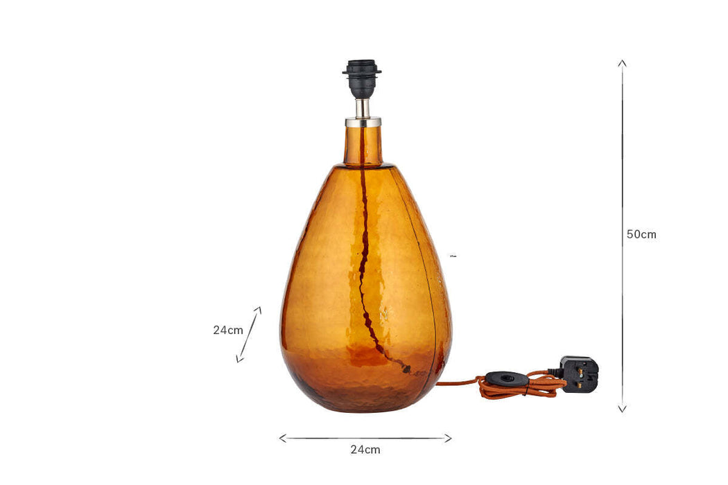 Baba Recycled Glass Lamp Burnt Amber Large Tall