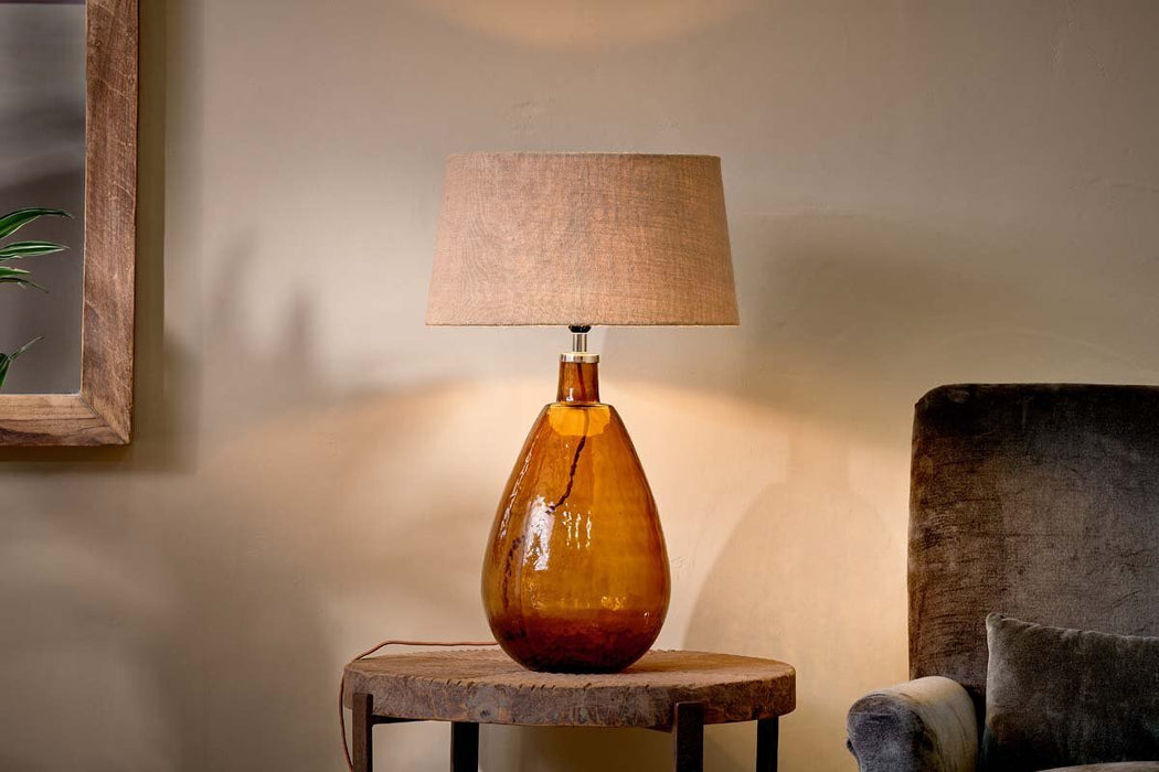 Baba Recycled Glass Lamp Burnt Amber Large Tall