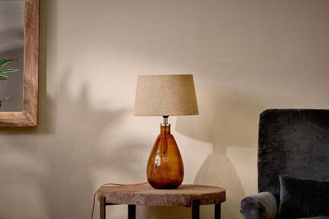 Baba Recycled Glass Lamp Burnt Amber Small Tall