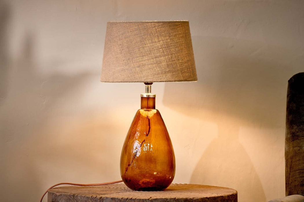 Baba Recycled Glass Lamp Burnt Amber Small Tall
