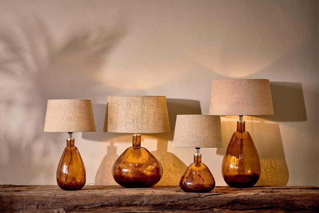 Baba Recycled Glass Lamp Burnt Amber Small Tall