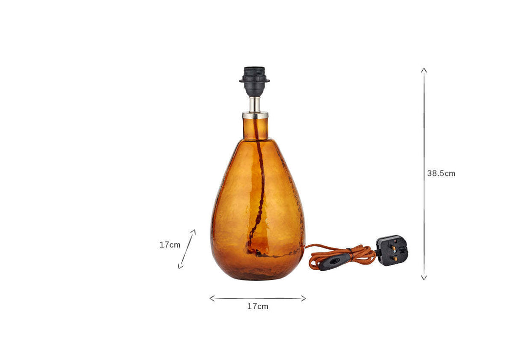 Baba Recycled Glass Lamp Burnt Amber Small Tall