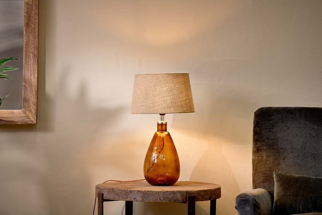 Baba Recycled Glass Lamp Burnt Amber Small Tall