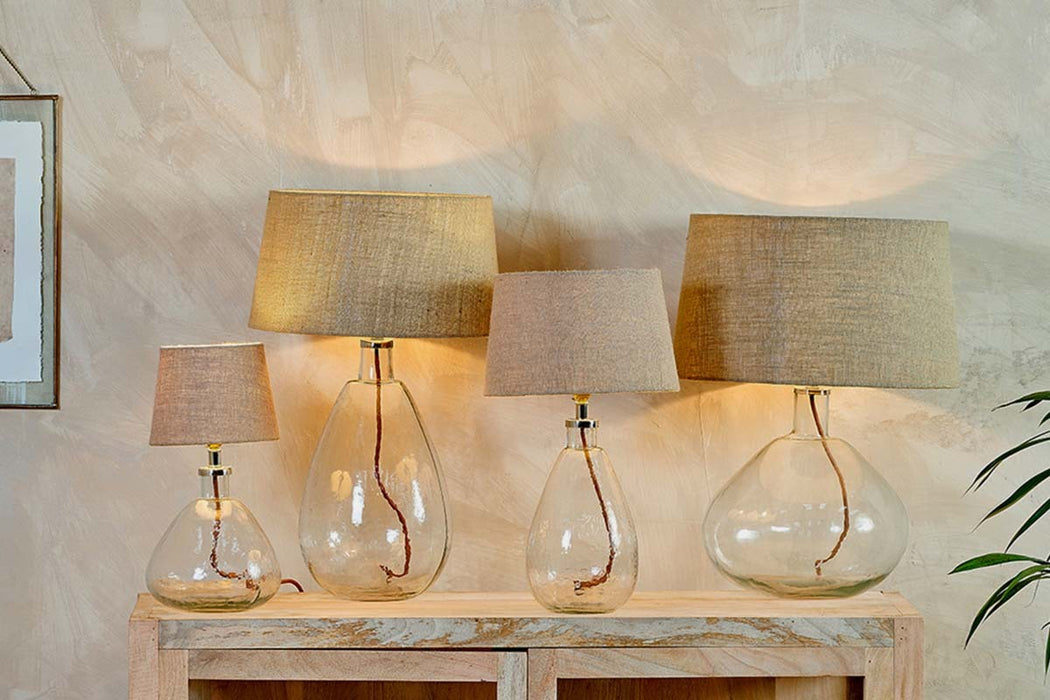 Baba Recycled Glass Lamp Clear Glass Large Tall