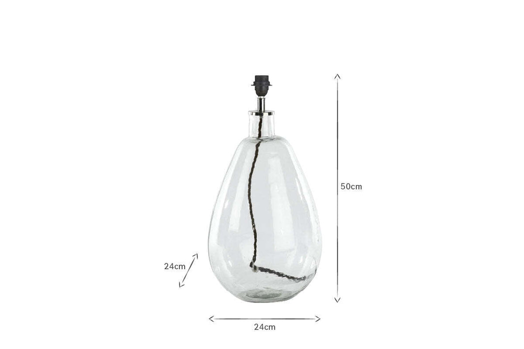 Baba Recycled Glass Lamp Clear Glass Large Tall