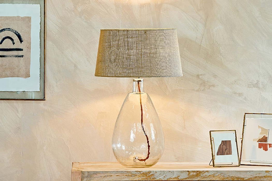 Baba Recycled Glass Lamp Clear Glass Large Tall