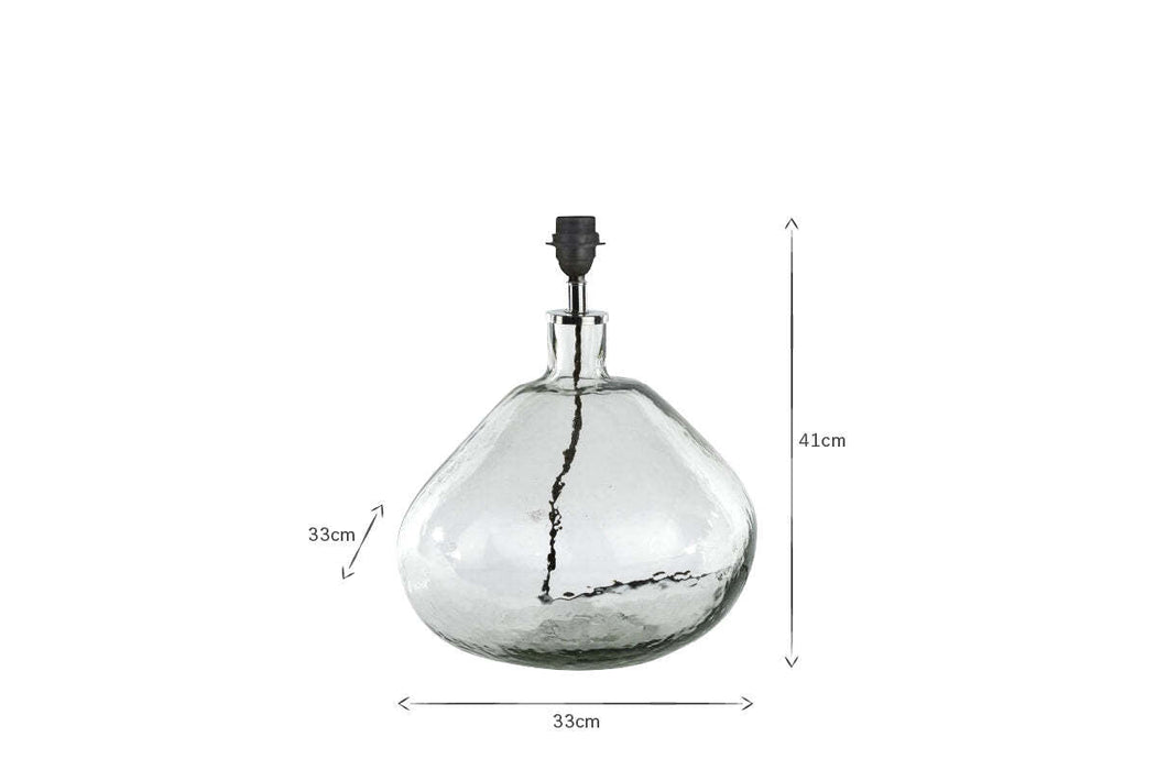Baba Recycled Glass Lamp Clear Glass Large Wide