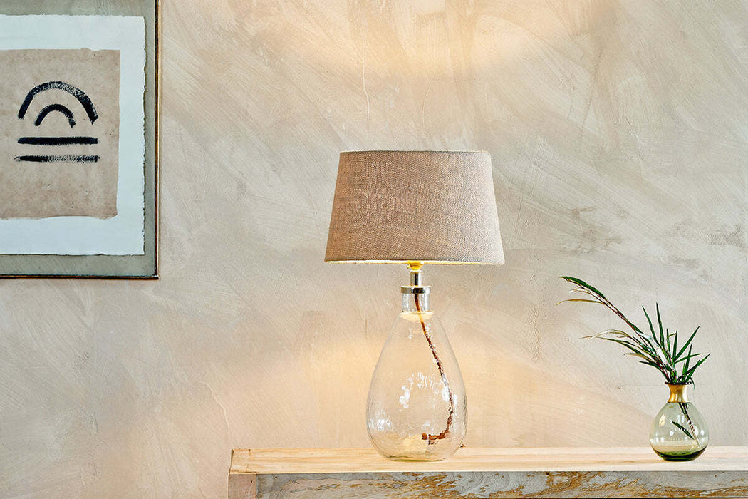 Baba Recycled Glass Lamp Clear Glass Small Tall