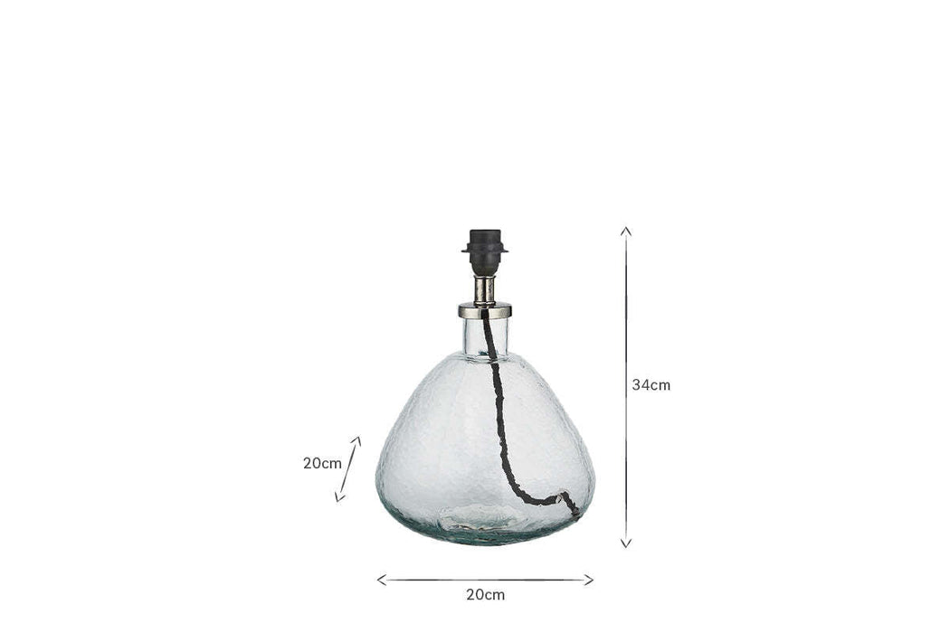 Baba Recycled Glass Lamp Clear Glass Small Wide