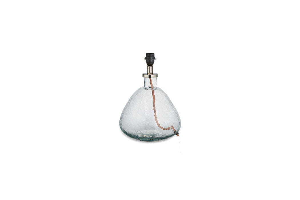 Baba Recycled Glass Lamp Clear Glass Small Wide
