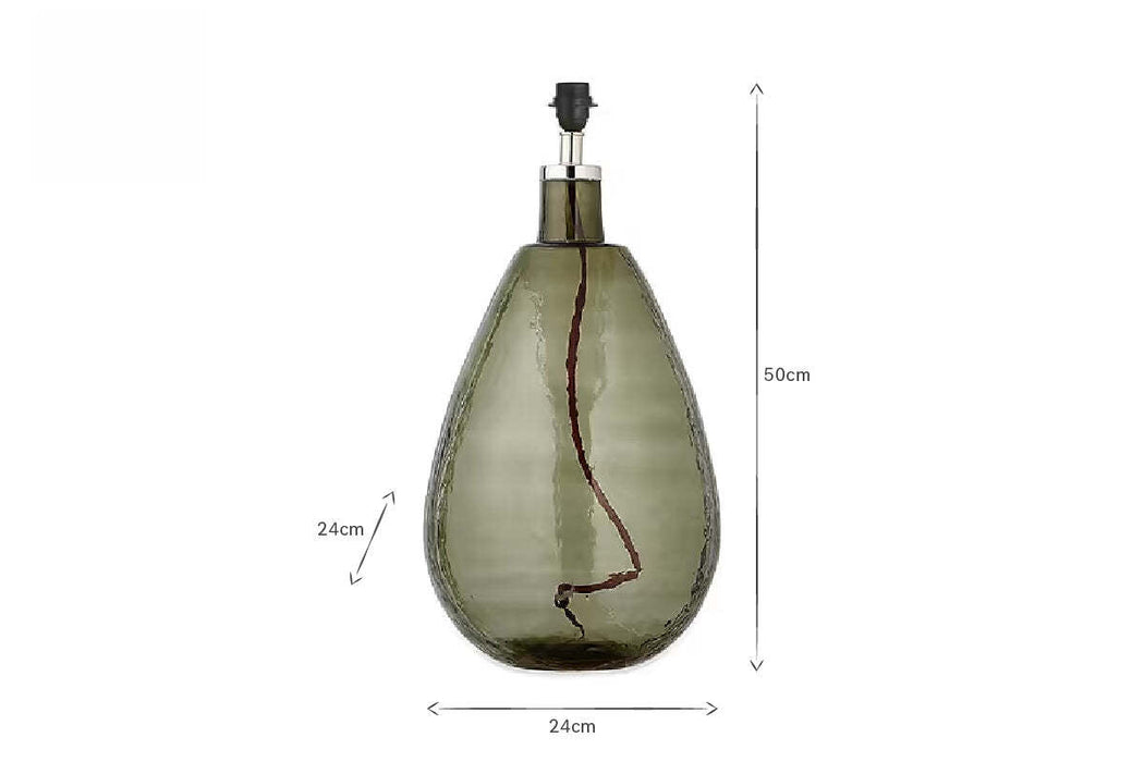 Baba Recycled Glass Lamp Green Smoke Large Tall