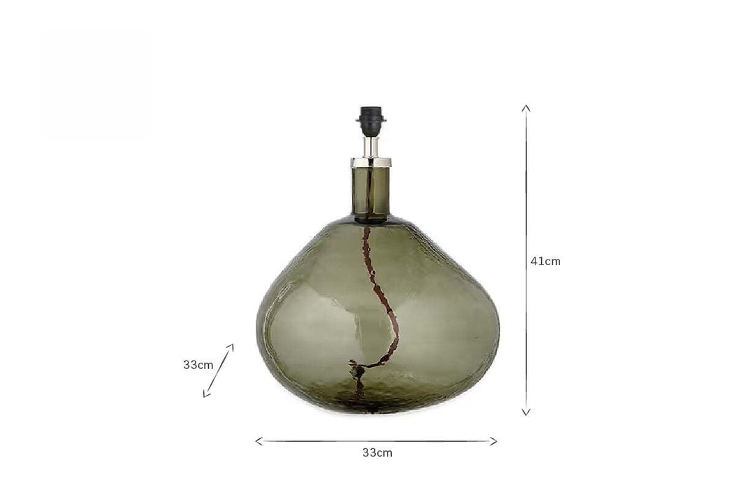 Baba Recycled Glass Lamp Green Smoke Large Wide
