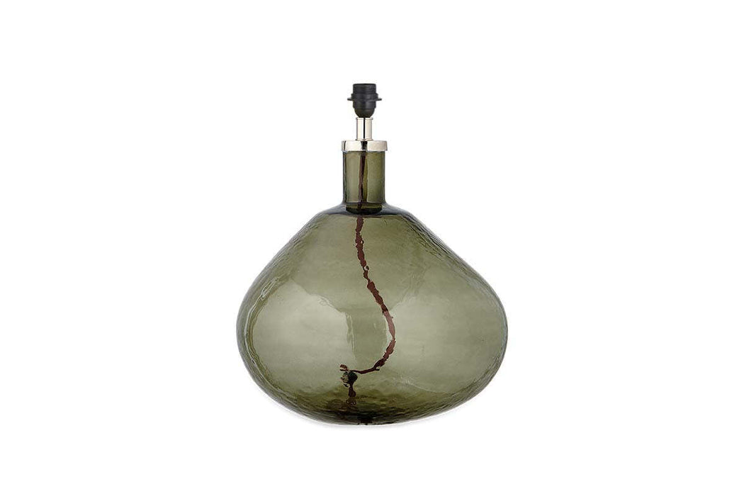 Baba Recycled Glass Lamp Green Smoke Large Wide
