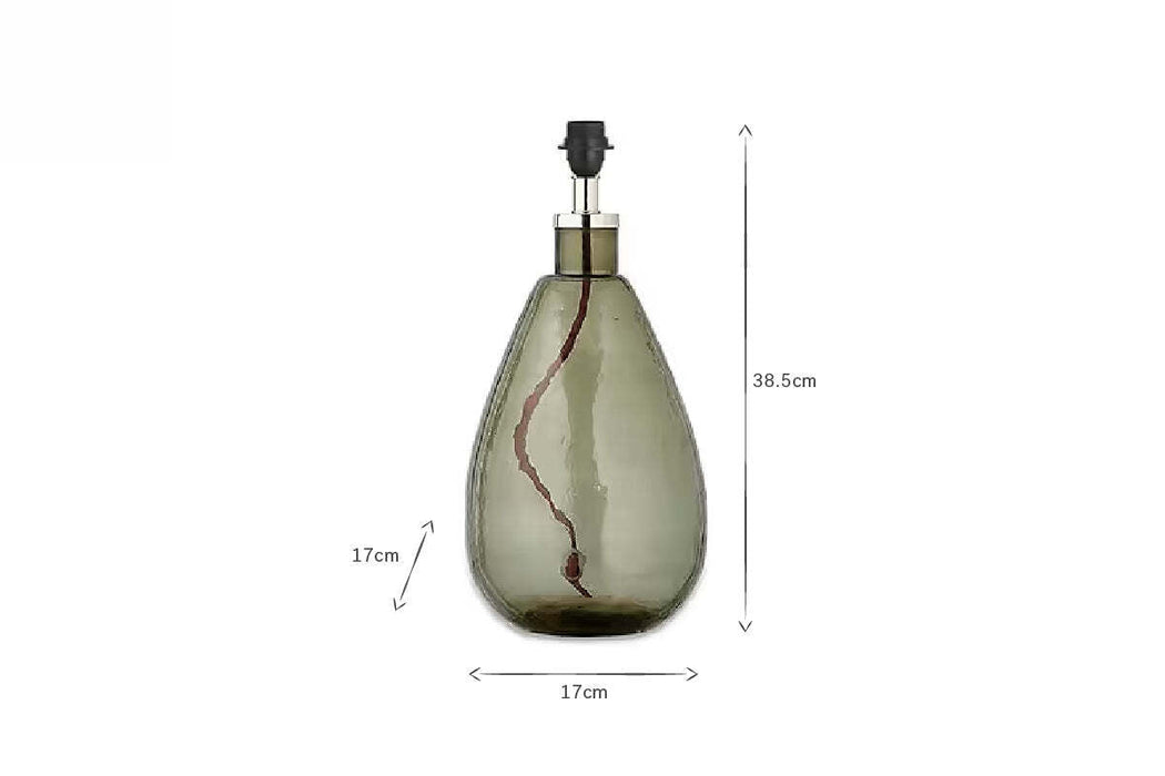 Baba Recycled Glass Lamp Green Smoke Small Tall