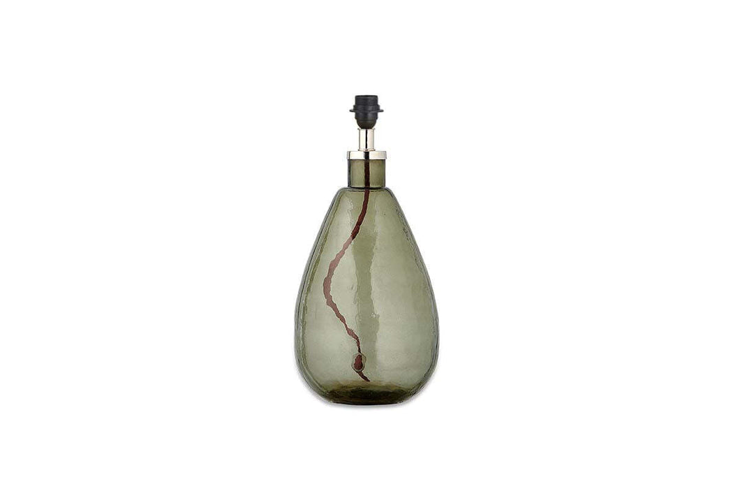 Baba Recycled Glass Lamp Green Smoke Small Tall