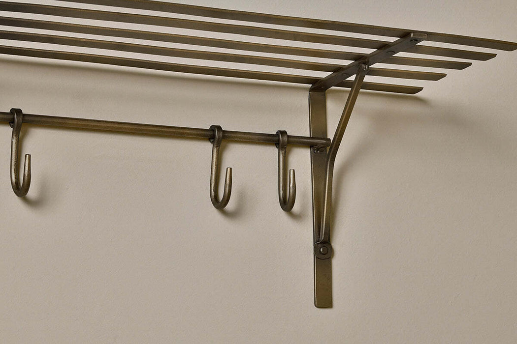 Basti Iron Storage Shelf Antique Brass