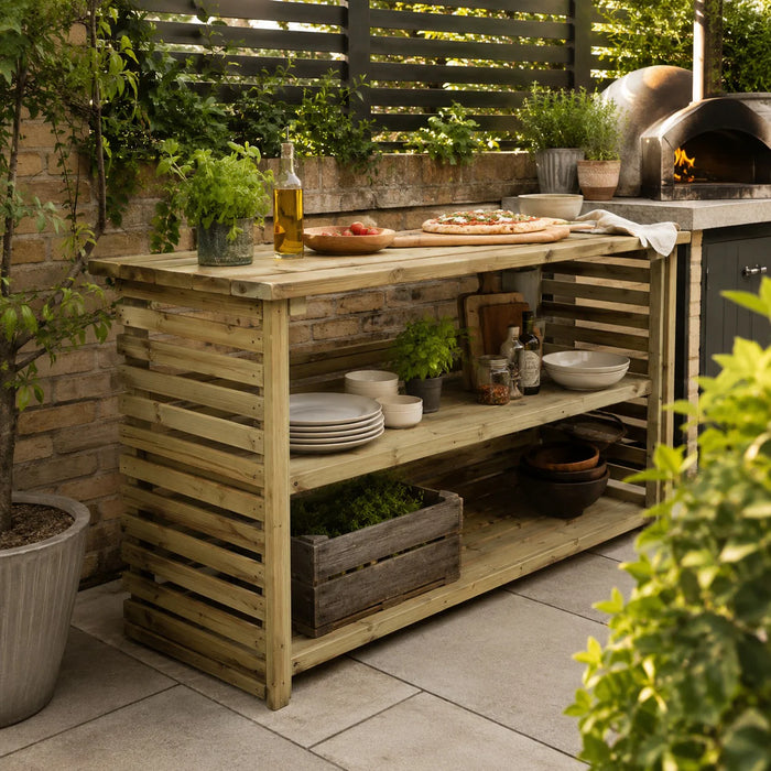Heavy Duty BBQ & Pizza Creation Station  Outdoor Cooking Workspace