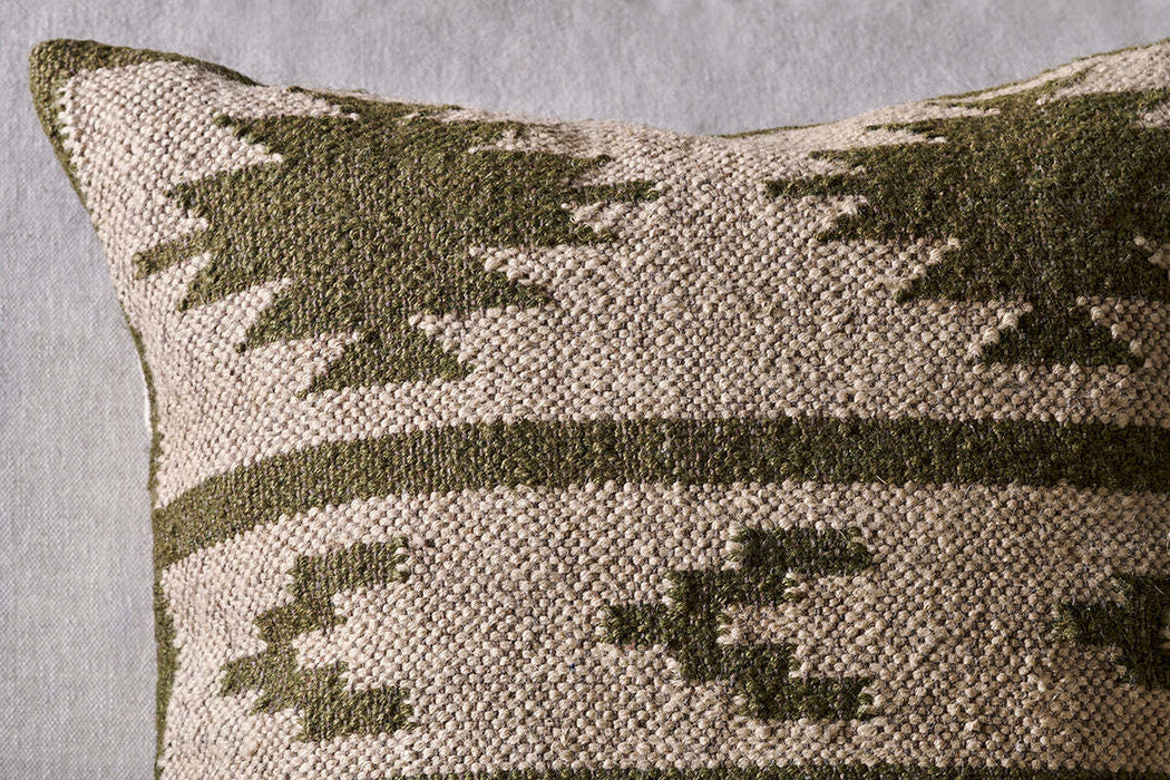 Bhumi Wool And Jute Cushion Cover Moss Green