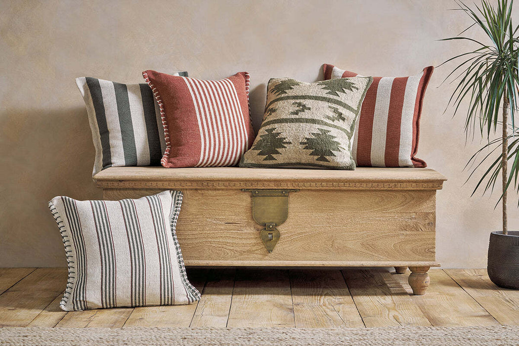 Bhumi Wool And Jute Cushion Cover Moss Green