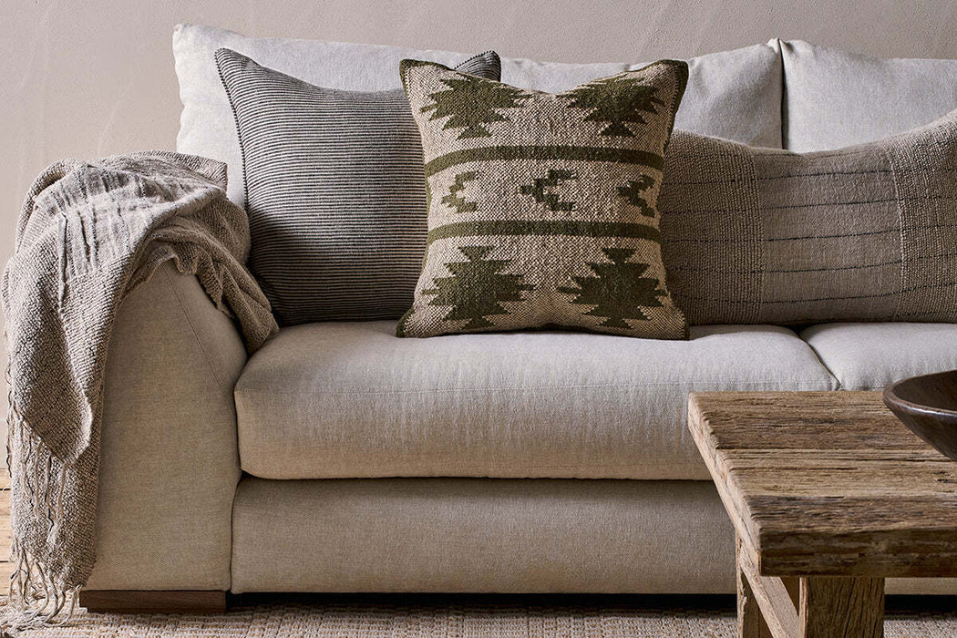 Bhumi Wool And Jute Cushion Cover Moss Green