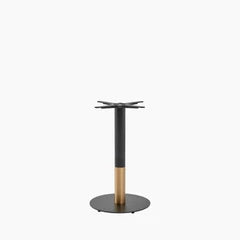 Vale Small Round Dining Table Base | Black & Brass