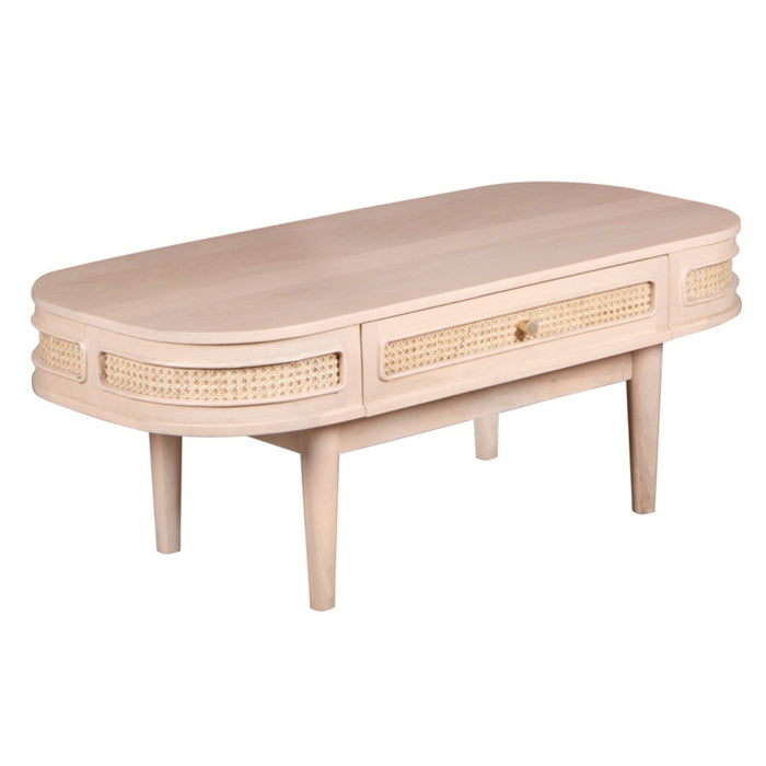 Valencia Cane & Mango Wood 1 Drawer Coffee Table