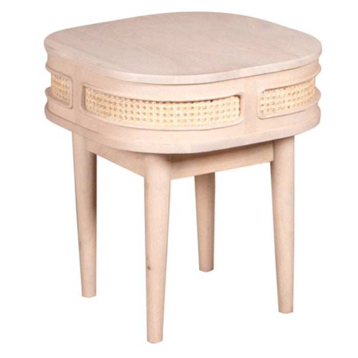 Valencia Cane & Mango Wood Bedside Table
