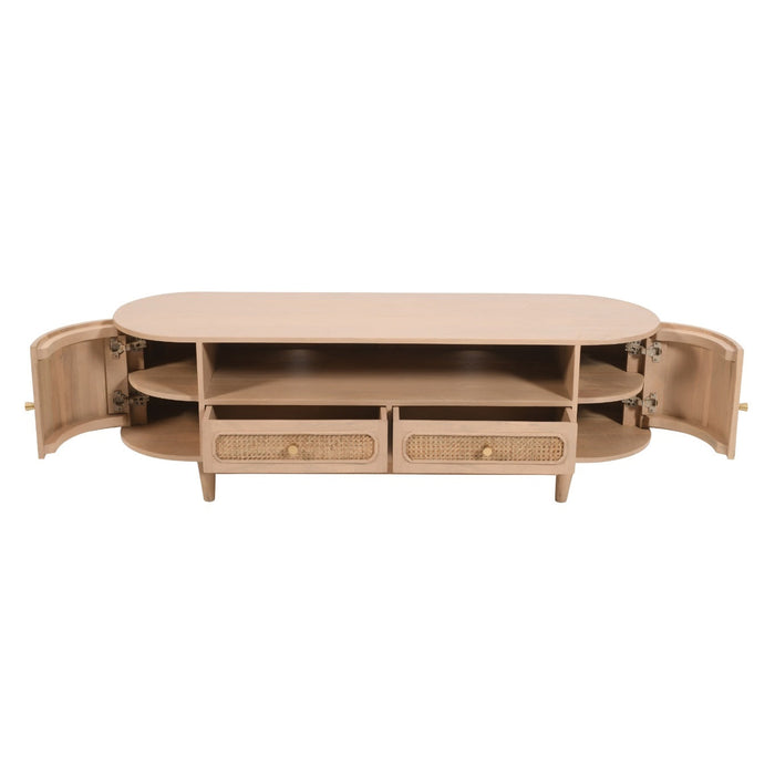 Valencia Cane & Mango Wood 2 Drawers TV Cabinet